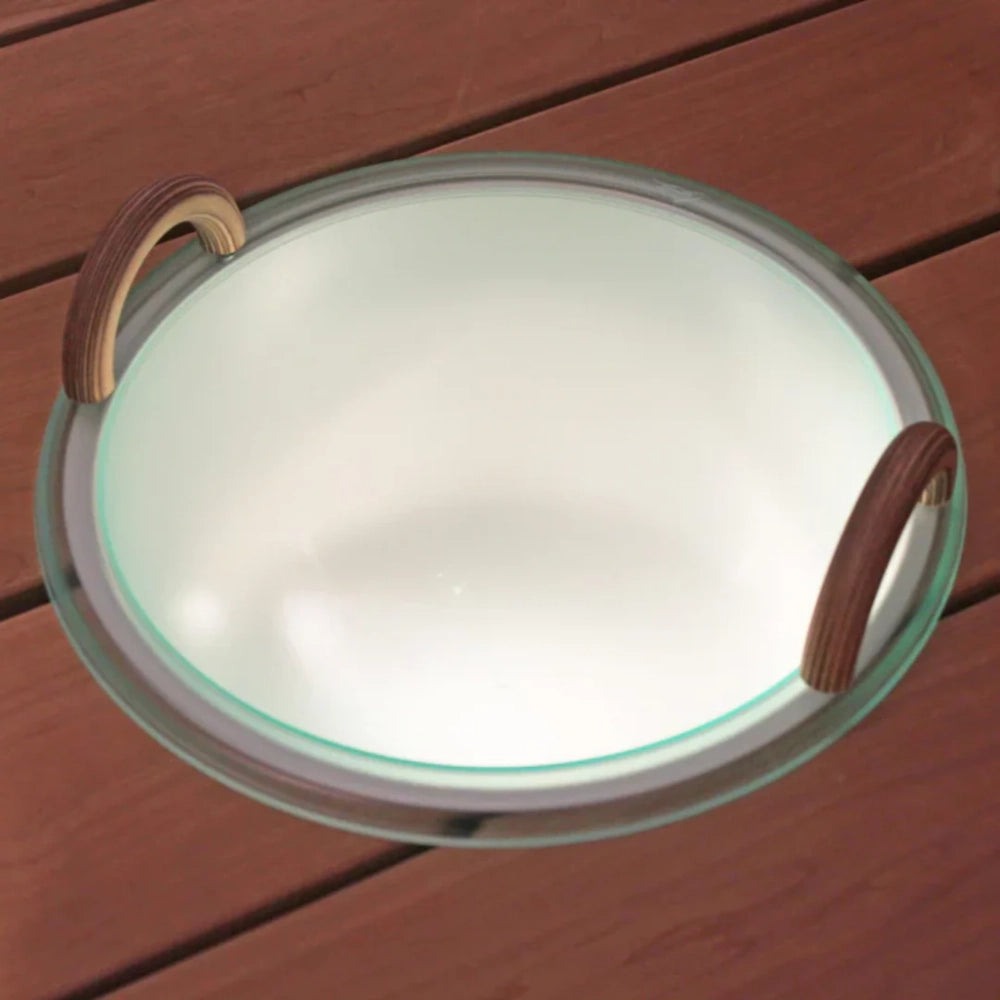Glow LED Illuminated Water Bowl with wooden handles